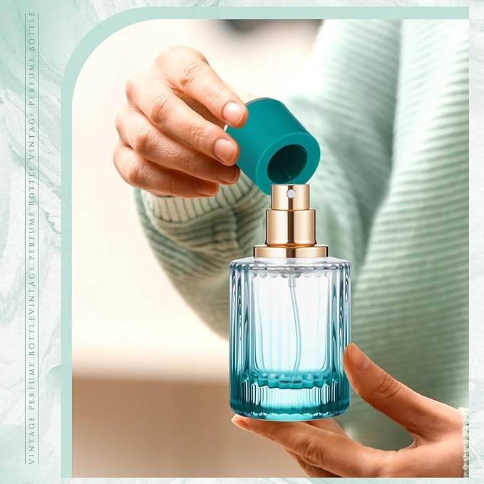 6 Pcs 30/50/100ml Empty Glass Perfume Bottles Bulk Pack for Perfume Makers Refillable Atomizer Cologne Bottles DIY Vintage Fragrance Packaging Glass Bottling Supplies (Multicolor,30 ml)