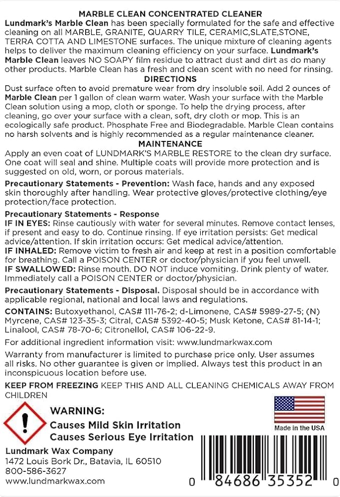 Lundmark Marble Cleaner, 32-Ounce, 3535F32-6, Clear (Pack of 4)