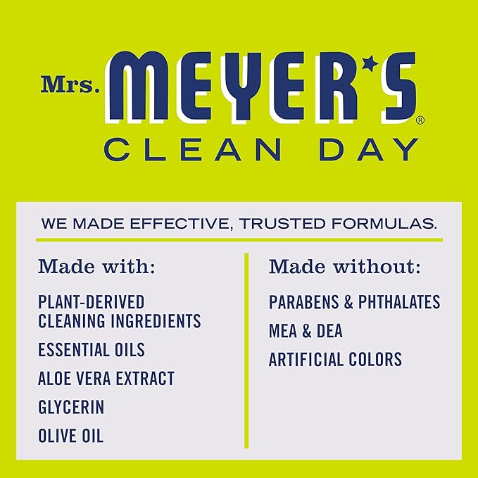 MRS. MEYER'S CLEAN DAY Dish Soap Peony 48oz & Hand Soap Lemon Verbena 33oz Refill Bundle