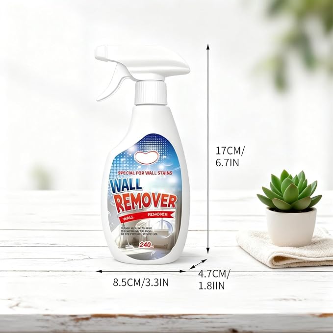 Highly Effective Removal Spray, Wall Cleaner for Painted Walls, Multi-Surface Cleaning Solution, Dust and Stain Remover for Wood, Tile, Fabric, Bathrooms, Kitchens (2Pcs)
