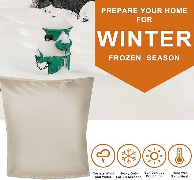 Backflow Preventer Insulation Cover,Pipe Insulation,Outdoor Pipe Covers For Winter Freeze Protection,Outdoor Faucet Covers For Winter Freeze Protection,Insulated Pipe Covers For Outside (30w*26h)