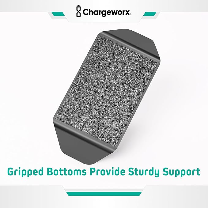 CHARGEWORX Magnetic Cable Organizer – 2 Pack - Weighted Non-Adhesive Cord Holder with 3 Magnetic Clips for USB-C, Lightning & MagSafe Cables – Desk, Office & Nightstand Cable Management