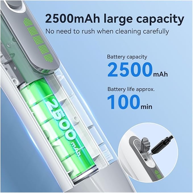 Electric Cleaning Brush Cordless Handheld Shower Scrubber Spin Cleaner Multifunctional Cleaner with 7PCS Heads Bathroom Kitchen(Gray and White)