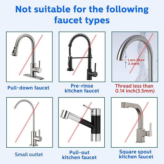 NSF Certified Kitchen Faucet Water Filter – Removes 99% Chlorine, Heavy Metals & Impurities, Premium Stainless Steel, Easy Installation, Long-Lasting, by Tylola