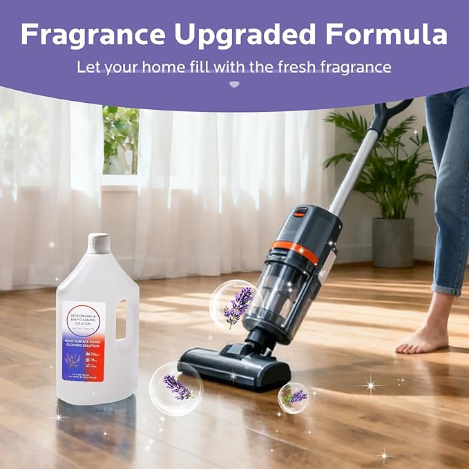Floor Cleaning Solution,82 Fl Oz - Compatible with Tineco S3/S5/S7 Pro & iFloor 3/5 (No Steam),Low-Foam Pet & Kid Friendly(Lavender Scent)