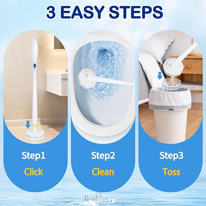 100 Count Toilet Wand Refills for Clorox Toilet Wand - Disposable Toilet Brush Refills, Replacement Heads for Clorox Toilet Wand Refills, 5X Cleaning Power | 360° Efficient Cleaning | No Falling Apart