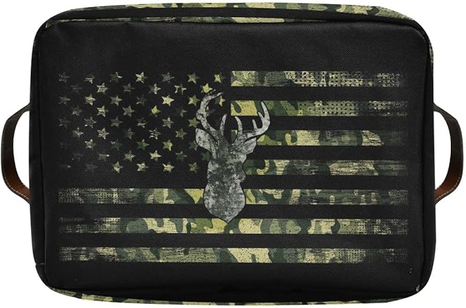 Camo Hunting Rectangular Storage Basket Organizer Bin Shelf Baskets For Clothes Gifts For Home Office Dorm