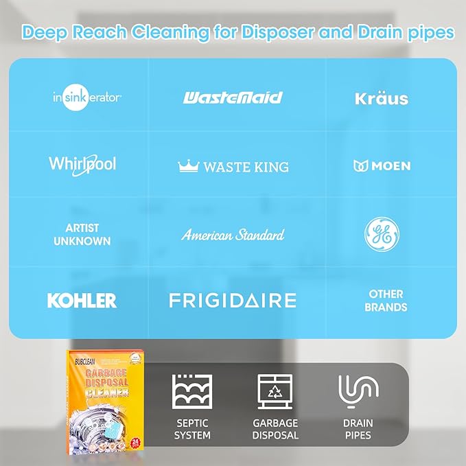 Garbage Disposal Cleaner Deodorizer Tablets - 24 Ultra-Strength Deep Clean to Eliminate Odors
