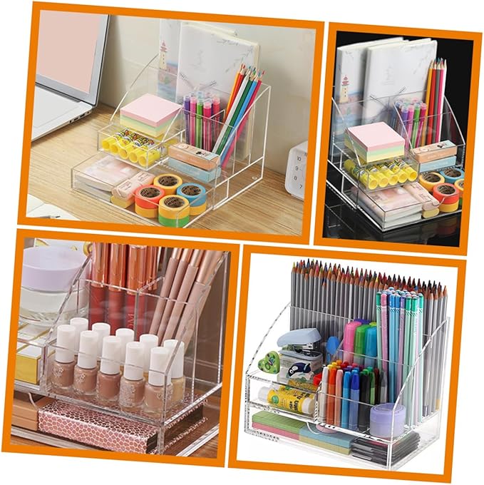 Acrylic Desk Organizer Drawer Multi-layer Storage Box for Makeup Office Supplies and Accessories Acrylic Design for Home and Office Use