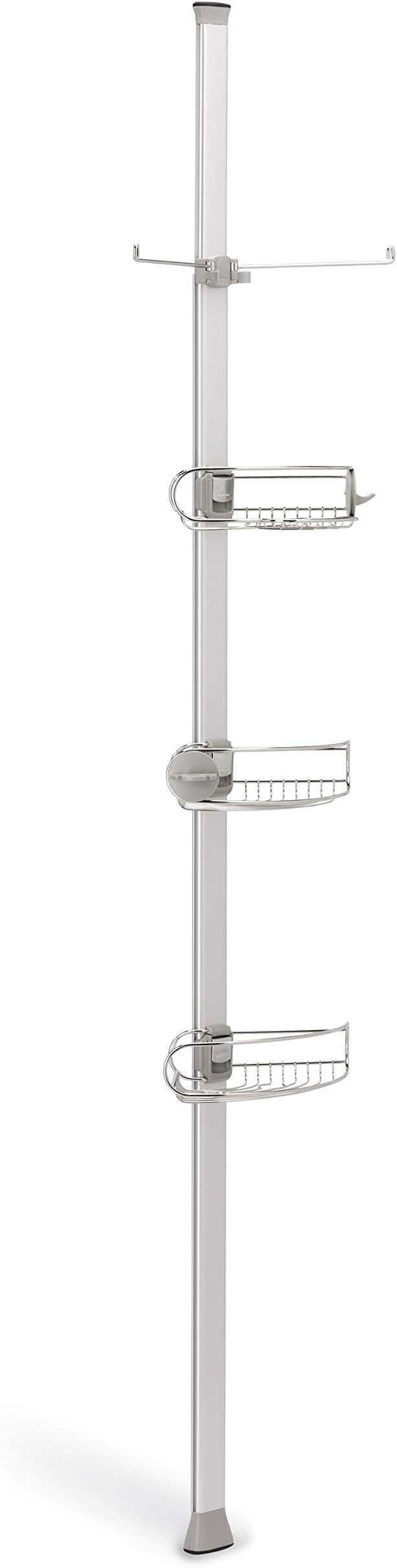 simplehuman 9' Tension Pole Shower Caddy, Stainless Steel and Anodized Aluminum