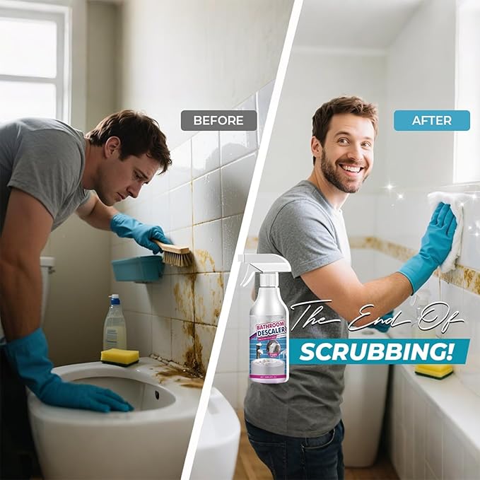 Stubborn Stains Cleaner - Advanced Foam Cleaner for Bathroom and Kitchen Surfaces, Removes Tough Stains Without Scrubbing, Safe for Tiles, Toilets, and Glass (3)