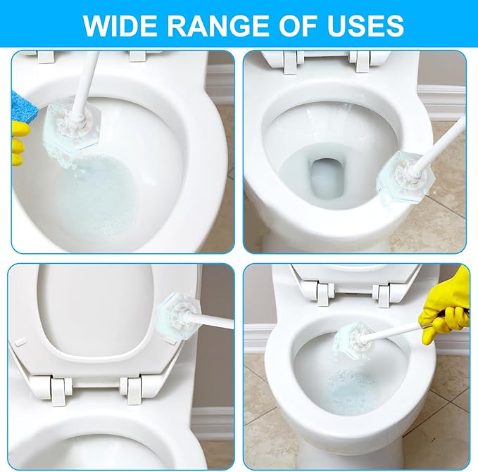 50 Pcs Disposable Toilet Brush Refills, Toilet Bowl Cleaning Wand Refills, Toilet Brush Replacement Head for Bathroom and Toilet Cleaning