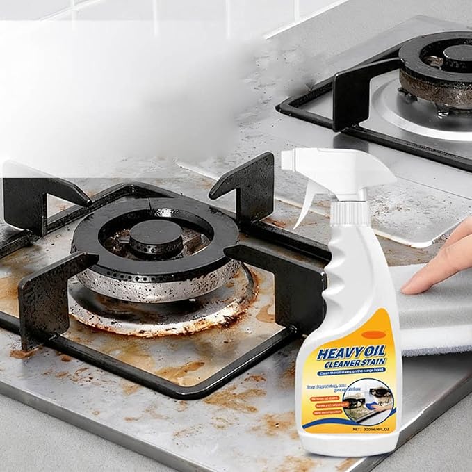 Kitchen Heavy Oil Cleaner Stain, Oven Cleaner, Multi-Purpose Cleaner - Kitchen Degreaser Spray with Spray Nozzle Spray & Towel for Kitchen, Household, Oven, Stove, Range Hood, Sink