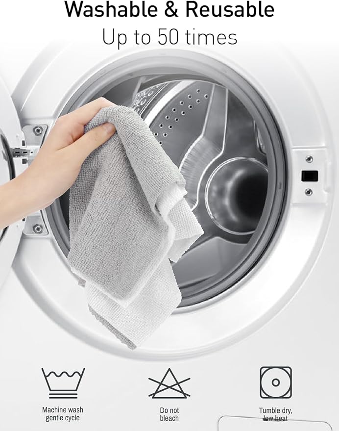 Fantasticlean Tear-Away Microfiber Cleaning Cloth Roll, Reusable Washable Kitchen Towels, Super Absorbent Dish Cloths
