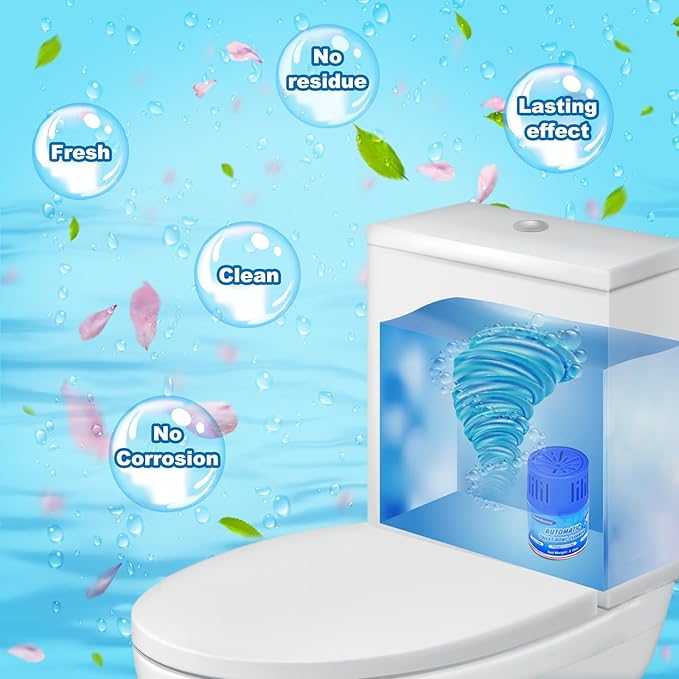 Toilet Bowl Cleaners 2 Bottles | Automatic Long-Lasting Blue Toilet Cleaner Tablets, Septic Safe Toilet Bowl Tablets in Bottles | Larger capacity | Prevent Stain Buil(2800 Flushes Each)
