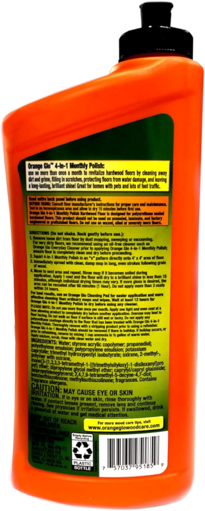 Orange Glo Hardwood Floor 4-in-1 Monthly Polish, 24 Oz (Pack of 2)