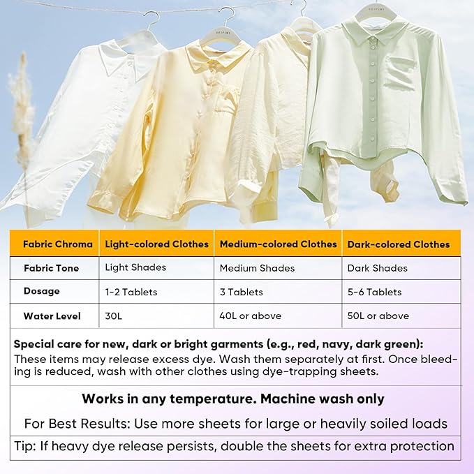 Veuslumen 400 Count Color Catchers for Laundry - Color Absorber Sheets Protect Colors & Prevent Color Bleeding
