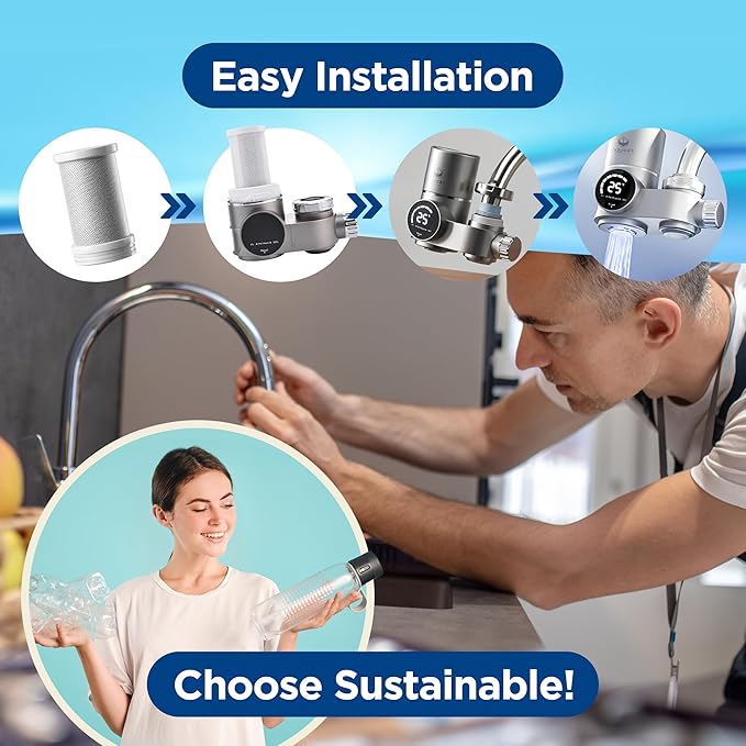 Advanced Faucet Water Filter Replacement – Easy Installation Pure Water Filters Replacement Fit for Kitchen & Bathroom Sinks – Leak-proof, BPA - Free Filter Replacement