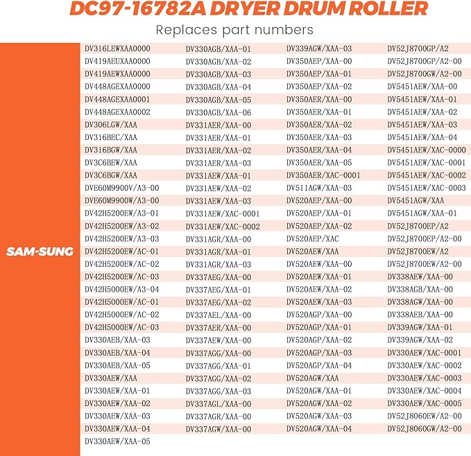 (ππππ ππ₯ππ§ππππ) DC97-16782A Dryer Drum Roller with Update Bearings by Beaquicy - DC97-16782E Replacement for Samsung Dryer-Replaces DC97-07523A PS4221885 AP5325135 - Pack of 4
