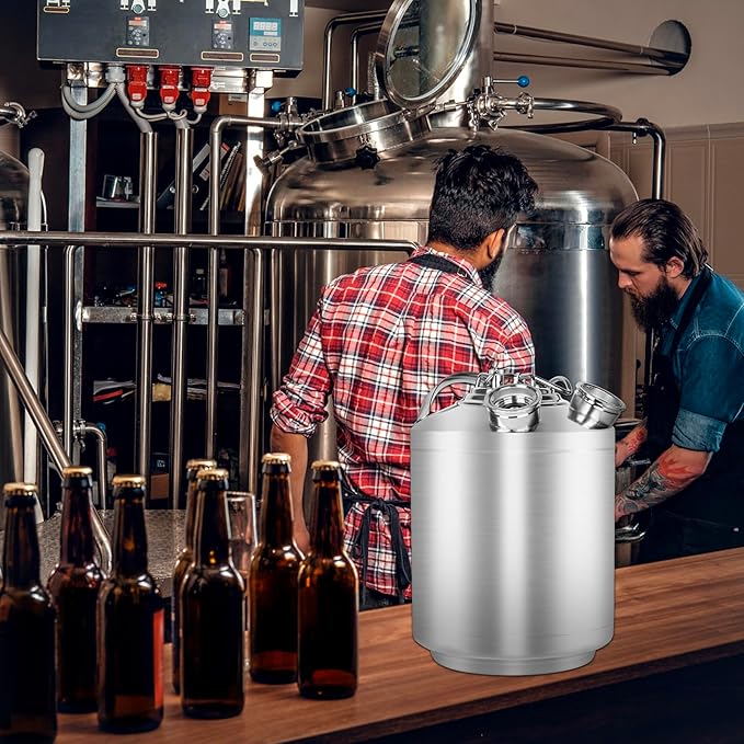 2.5 Gallon 10L Cleaning Keg Stainless Steel Beer Line Cleaner with 2D Coupler Keg Line Cleaning Kit Cleaning Keg for Beer Line Cleaning