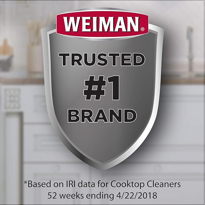 Weiman Cooktop Cleaner and Polish 18 Fluid Ounces - Heavy Duty, No Scratch, Glass-Ceramic Safe, Non-Abrasive
