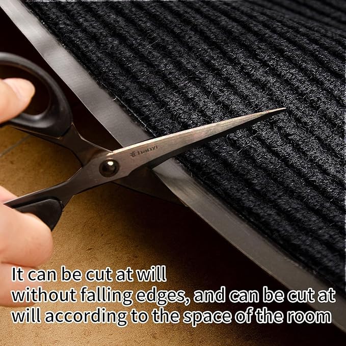 TANYOYO 2' X 4' Commercial Grade Door Floor Mat Brush Step Entrance Mat Vinyl Backed Utility Doormat Heavy Duty Floor Mat Commercial Outdoor Carpet Indoor Entrance Rugs,Black