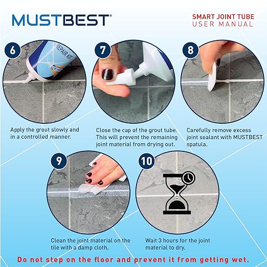 Tile Grout Repair Kit (Grey 8.8 Oz - 250 Gr), Four-Way Use, Repair, Renew, Repaint, Fill The Gaps, Fast Drying, Odorless, Waterproof And Pre-Mixed Grout Pen For Shower, Kitchen, Pool,Bathroom