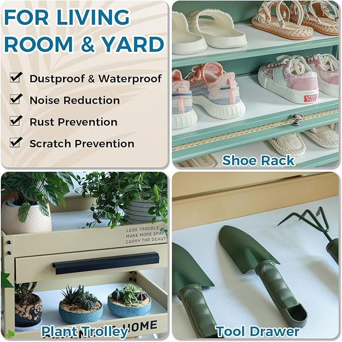 Hersvin Shelf Liners 20 in x 20 ft EVA Drawer Mats, Non-Adhesive Cupboard Protector, Kitchen Cabinet Lining Fridge Liner (White Stripe, 50.8x610cm)