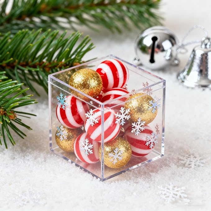 Acrylic Box Clear Square Cube Display Case,75X75X75mm Storage Container Acrylic Boxes with Lids for Easter Candy Box for Jewelry Storage Boxes