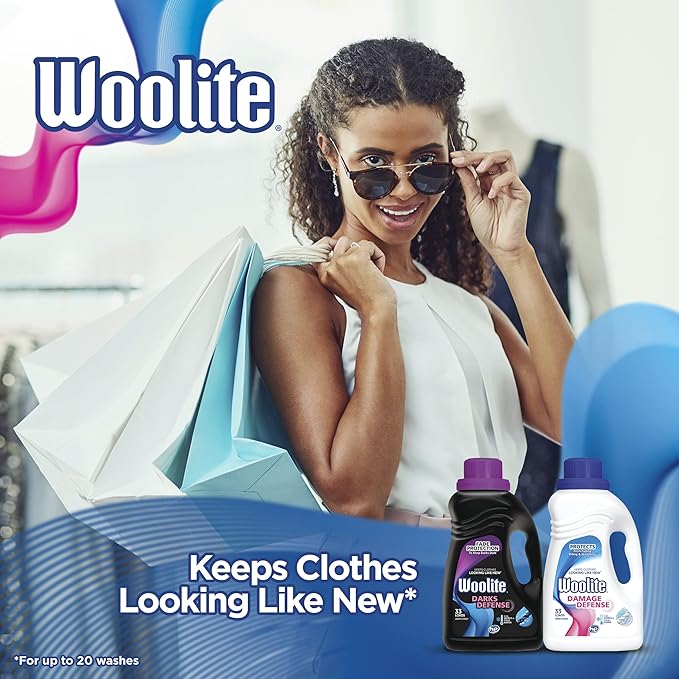 Woolite Damage Defense Liquid Laundry Detergent, Light Fresh Scent, 33 Loads, 50 Fl Oz