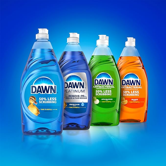 Dawn Ultra Dish Soap, Dishwashing Liquid, Original, Dish Soap Liquid, Dish Soap Refill, 4x24 Fl Oz Bundle