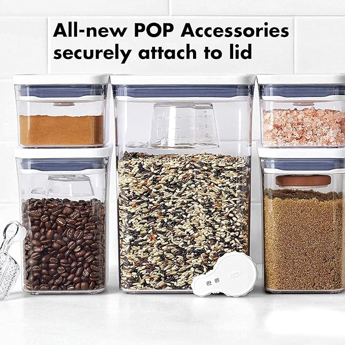 OXO Good Grips POP Container - Airtight Food Storage - 0.4 Qt Rectangle (Set of 4) for Baking Soda and More