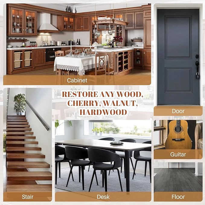 Laminate Hardwood Vinyl Floor Repair Kit with Heat Pen DIY Manual Floor Furniture Touch Up Marker Wood Floor Wax Cover Scratches,Cracks,Holes for Table,Door