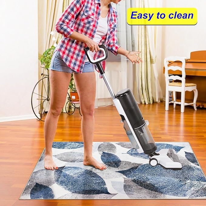 Office Chair Mat for Hardwood Floor & Low-Pile Carpet,36"*48" Highly Premium Quality Protector Floor Mat,Desk Chair Mat - Anti-Slip Chair Rug Mat for Office Home Laminate Floor Blue Leaf