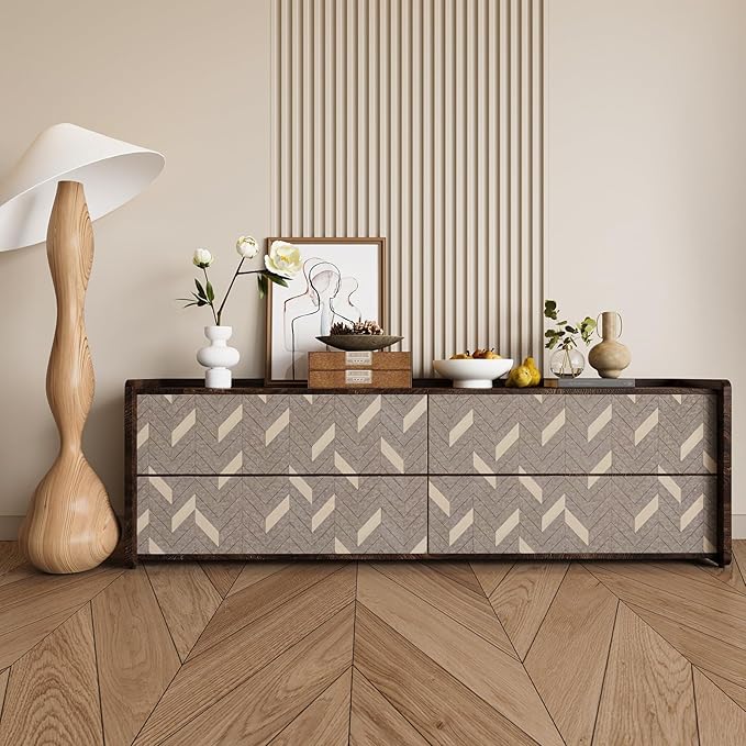 Herringbone Peel & Stick Wallpaper - Geometric Boho Contact Paper for Cabinets & Bedroom - 31.5''×158'' Adhesive Removable Waterproof Wallpaper for Bathroom & Laundry Room & Bedroom & Kitchen