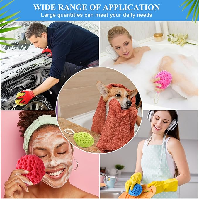 36 Pcs Bath Sponge Deep Cleansing Body Loofah Gentle and Deep Exfoliating Body Scrubber Bath Accessories Men Women Baby Sponge for Bathing Shower (Stylish Color)