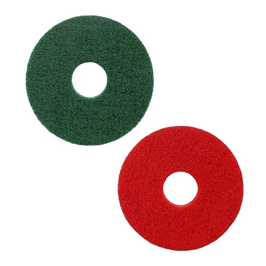 Cleaning Orbiter Pad 437.049 437.056 Fits for Oreck 550MC Orbiter Floor Machine-Medium Grit (150),12inch Diameter Floor Scrubber Pads (Green & Red)
