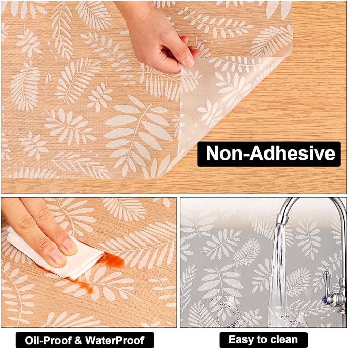 Cooyes Shelf and Drawer Liners for Kitchen Cabinets, Non Adhesive Cabinet Liner, EVA Waterproof Durable Non-Slip Drawer Mats for Shelves, Refrigerator, Storage, Desks(23.6" W x 118" L)