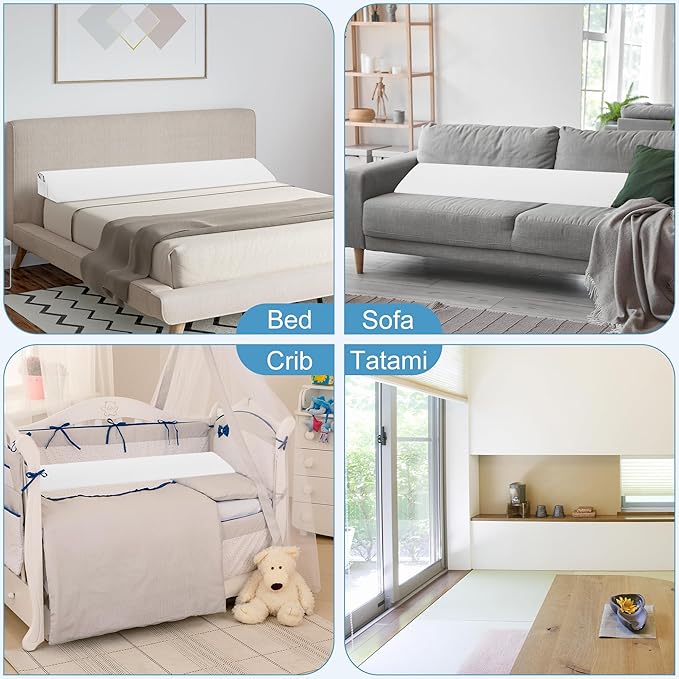 HABUTWAY King Size Bed Wedge Pillow for Headboard, Bed Gap Filler(0-8"), Memory Foam Mattress Wedge Pillow Triangle Bloster for Sleeping, Close The Gap Between Headboard and Mattress Space Filler
