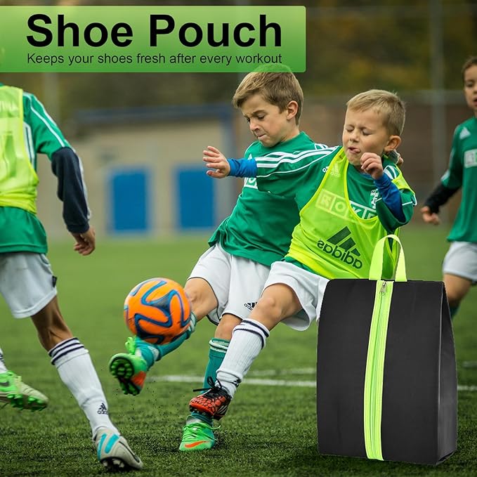 Smell Proof Shoe Bags for Travel & Sports,Odor-Absorbing Cleat Bags,Water-Resistant Shoe Organizer for Gym, Soccer, Golf,Tennis (Fits US Size 14, Lightweight & Durable)
