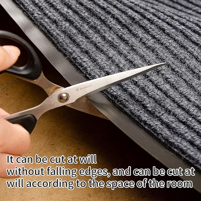 TANYOYO 3' X 10' Commercial Grade Door Floor Mat Brush Step Entrance Mat Vinyl Backed Utility Doormat Heavy Duty Floor Rugs Commercial Outdoor Carpet Indoor Entrance Mat,Grey