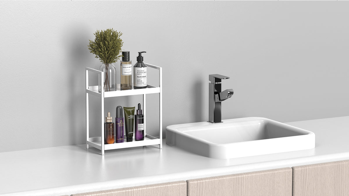 2 Tier Bathroom Counter Shelf Organizer for Skincare Makeup - Image 8