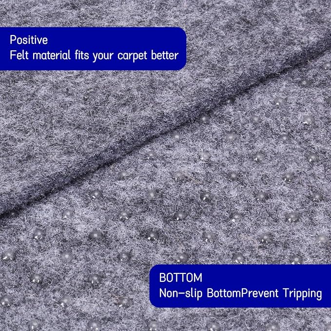 Non Slip Rug Pad 10 x 14 Ft, Extra Large Felt Under Rug Cushioning, Carpet Padding for Area Rugs on Hardwood, Laminate & Tile Floors, Keeps Rugs Secure