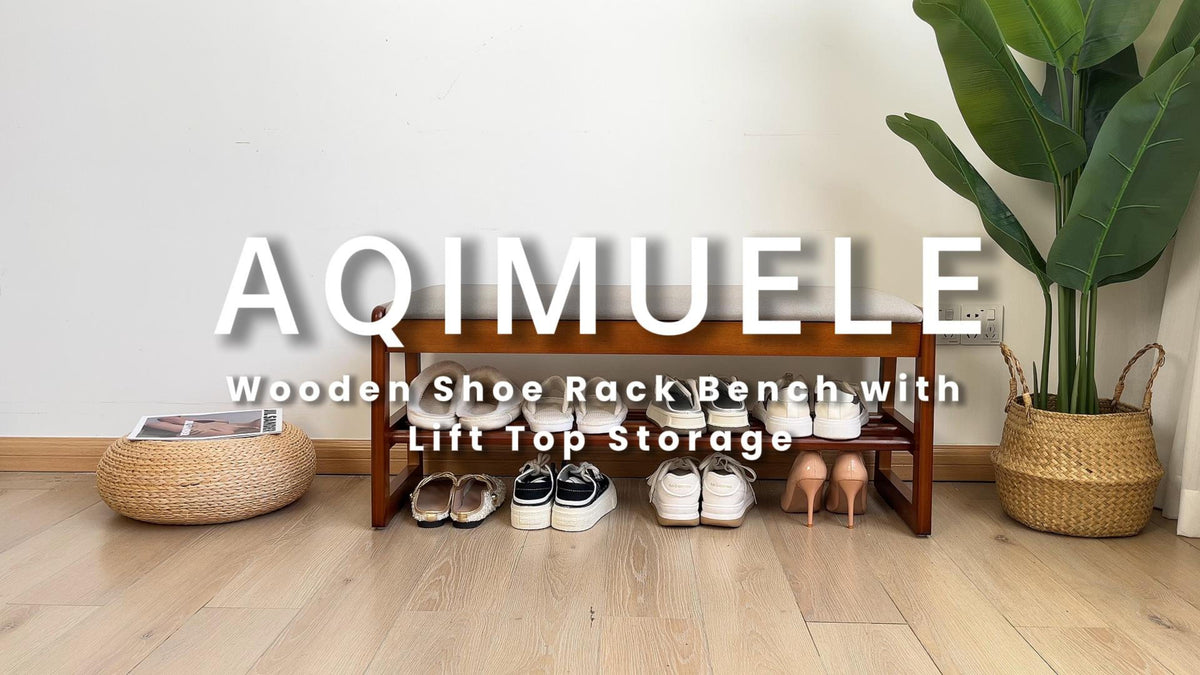 AQIMUELE Shoe Rack Bench,2 Tiers Shoe Bench with Sto | Home Organizati - Image 7