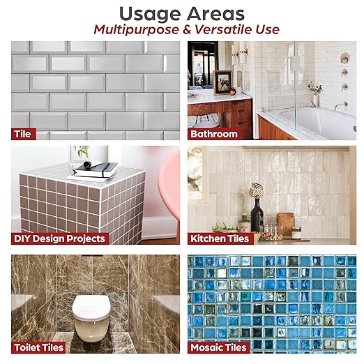 Tile Grout, Repair Kit β Gray Grout Filler 14oz Pre-Mixed Tube, Fast Drying Grout Paint for Bathroom, Shower, Kitchen, Floor Tiles β Includes Spatula & Sponge