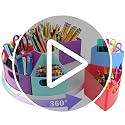 Rotating Art Supply Organizer Storage Caddy for Kids - 9 Bin - Image 7