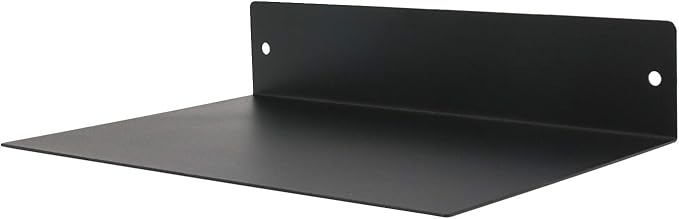 Black industrial floating wall shelf 8x12 inch steel bracket for living room bedroom kitchen storage display