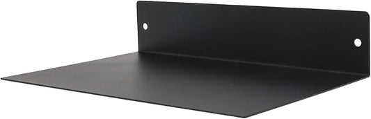 Floating wall shelf 8x12 inch industrial steel black wall-mounted storage for home office and living room