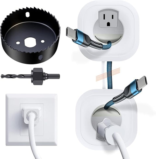 In-wall cable management kit TV cord hider for wall mounted TV with power and low voltage cable management hole saw drill