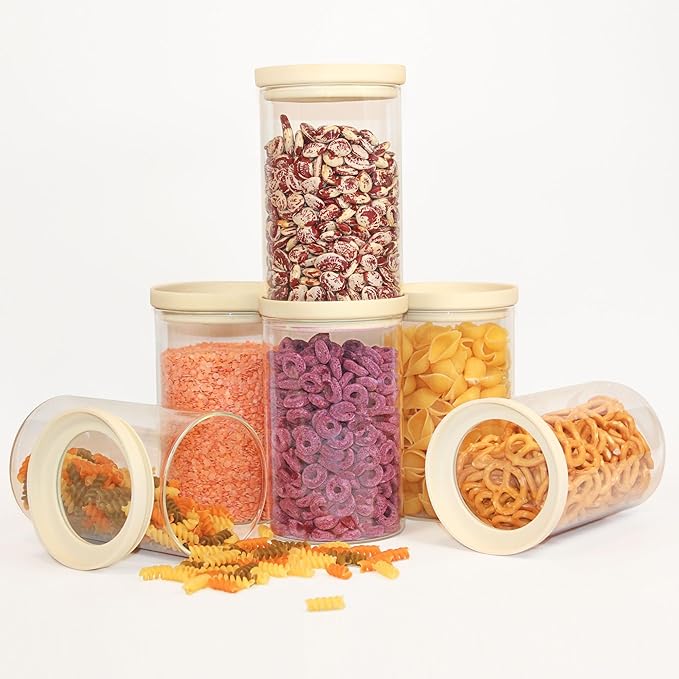 Urban Green glass food storage jar 26oz airtight lid pantry organization kitchen canister clear glass